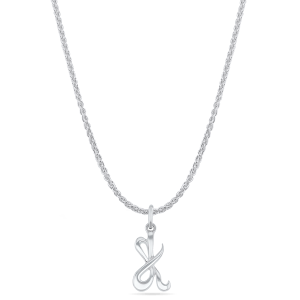 Initial K Love Letter Mini Pendant in Silver Catherine Best Dev Pendant on a 18" chain 