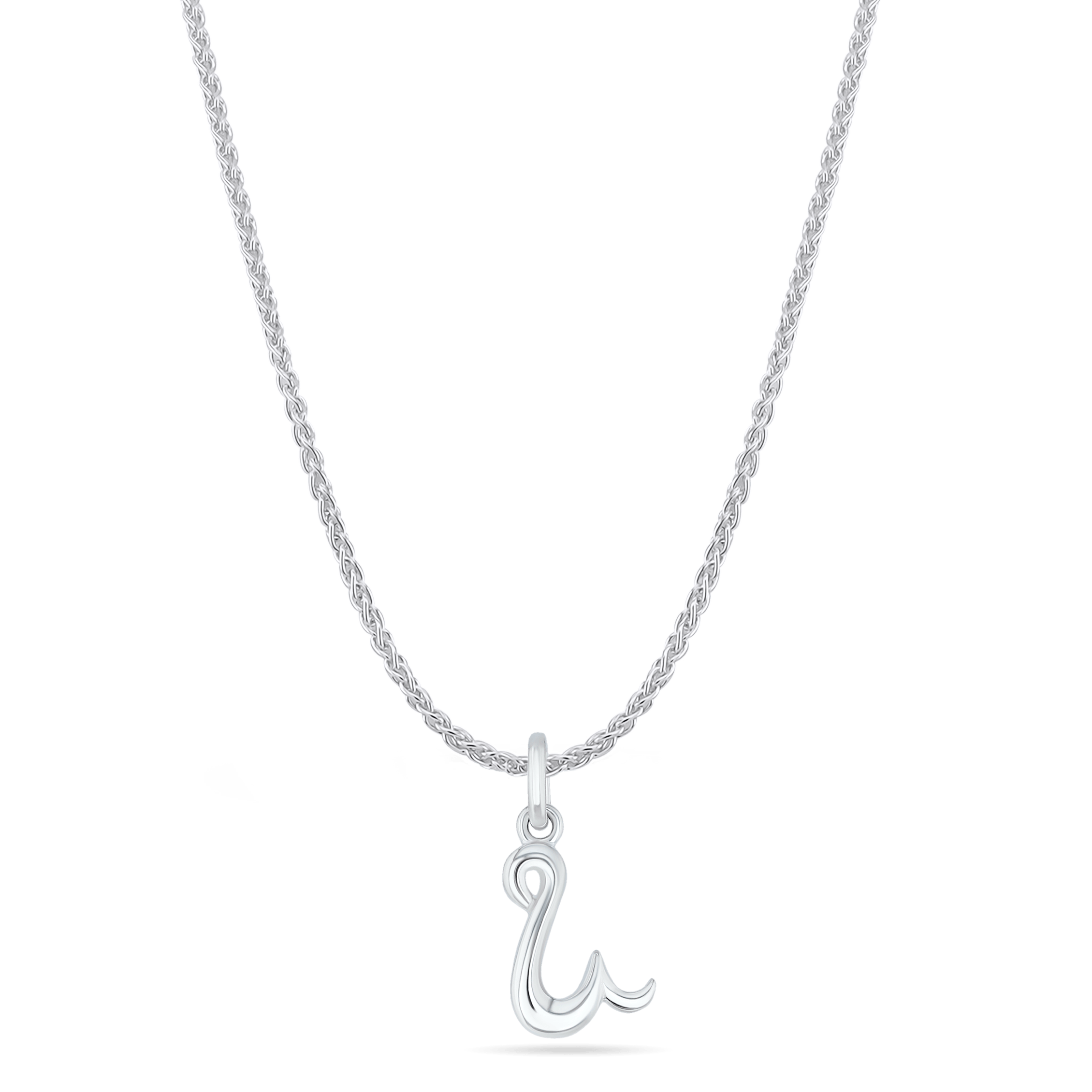 Initial U Love Letter Mini Pendant in Silver Catherine Best Dev Pendant 