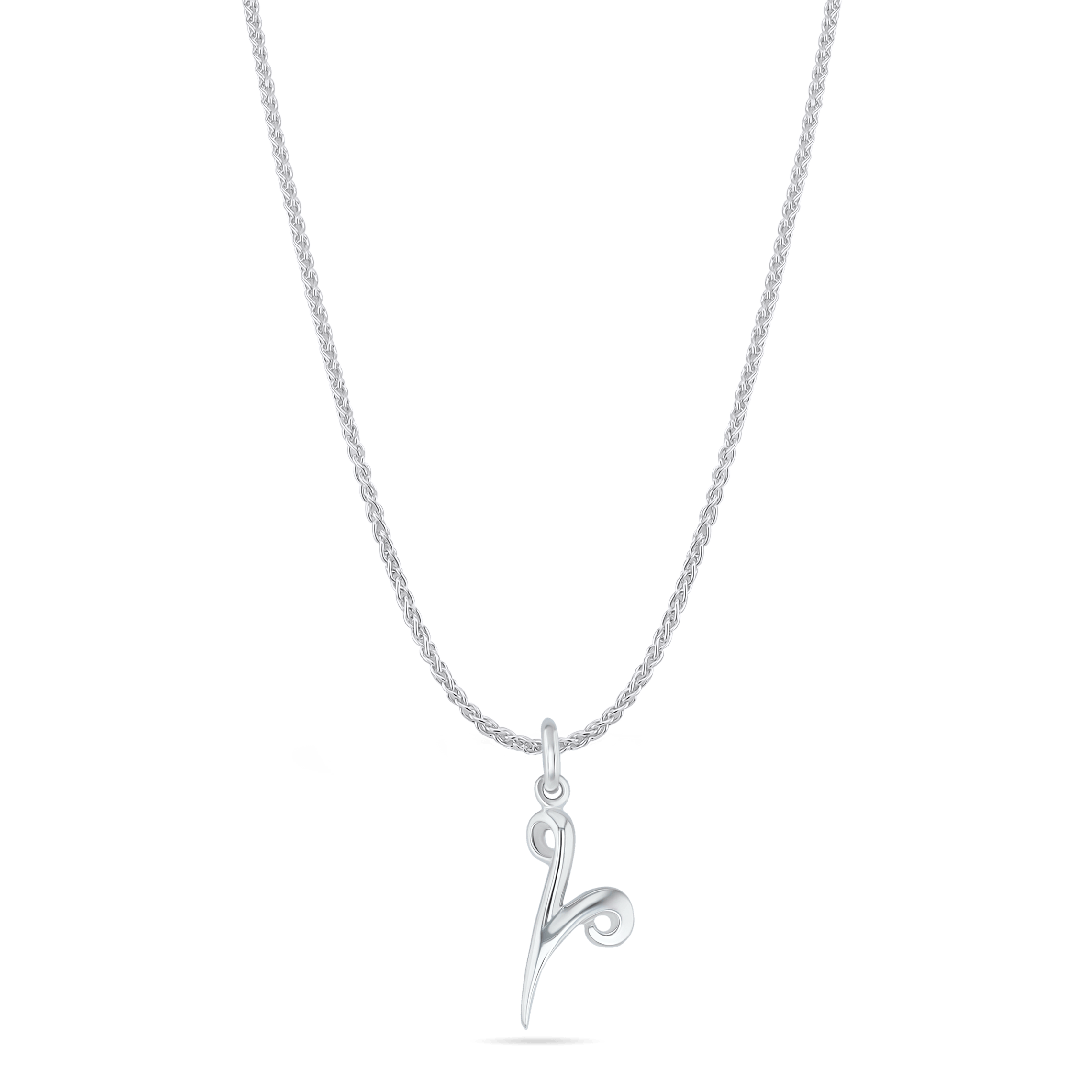 Initial V Love Letter Mini Pendant in Silver Catherine Best Dev Pendant 