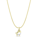 Fred the Robin Large Pendant Catherine Best 18ct Yellow Gold and Rhodium Plate Pendant on a 18