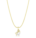 Fred the Robin Pendant Catherine Best 18ct Yellow Gold and Rhodium Plate Pendant on a 18