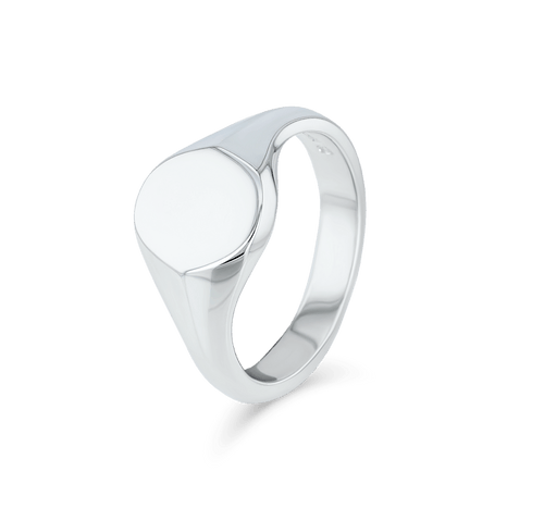 Men's Classic Oval Head Signet Ring Catherine Best Dev Silver 
