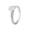 Minerva Ring Catherine Best Dev 6 Claw with Diamond Set Shoulders Platinum 1ct D Vs1 Laboratory Diamond